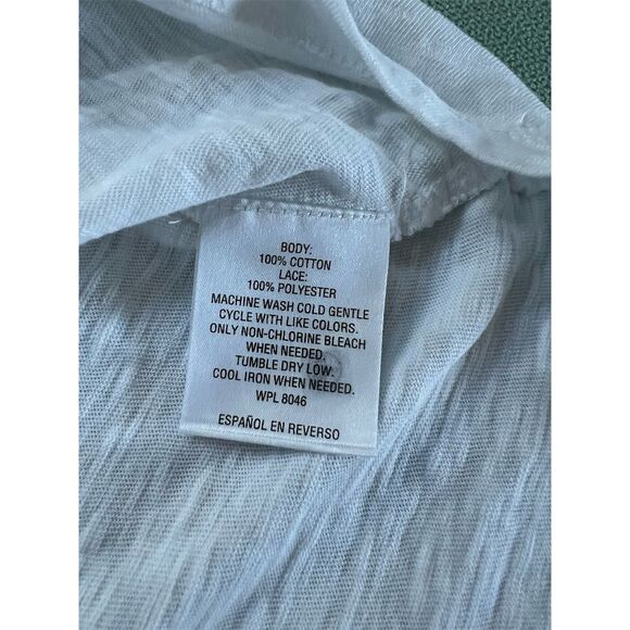 Charter Club Women's Petite Lace Embroidered T-Shirt White Size M - Picture 3 of 4